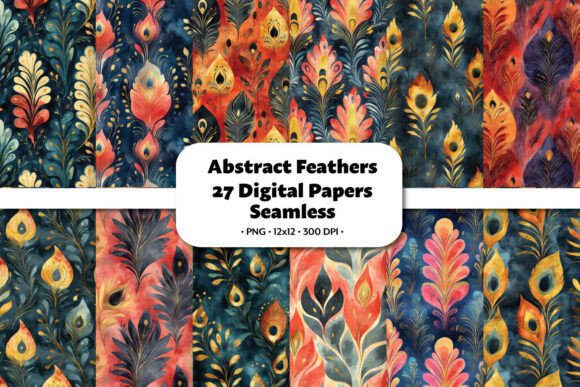 Abstract Feathers Seamless Pattern: A Luxurious Design Resource for Creative Projects