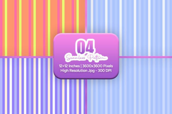Bright Orange Blue Stripe Pattern Set