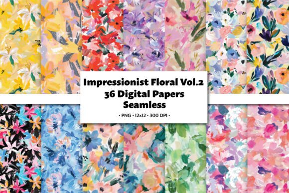 Bringing Painterly Depth to Digital Designs with Impressionist Floral Vol.2 Seamless