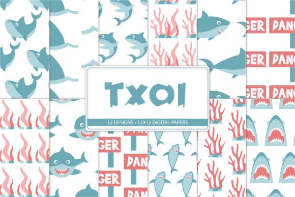 Cute Shark Digital Papers: A Playful Addition for Creative Projects
