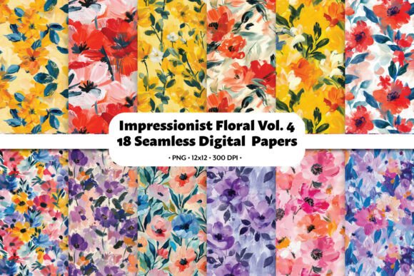 Elevate Designs with Impressionist Floral Vol.4