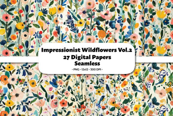 Impressionist Wildflowers Vol.2: Artistic Digital Papers