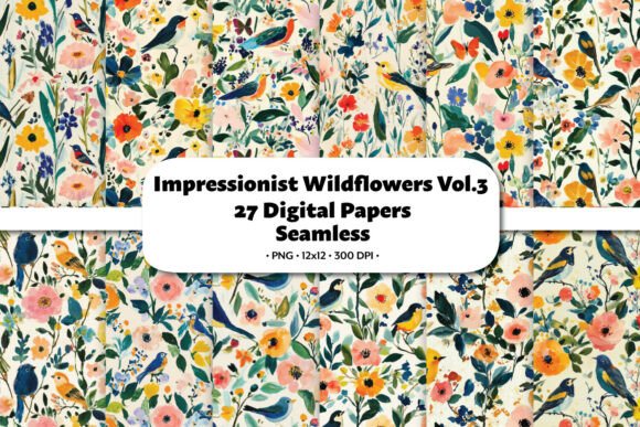 Impressionist Wildflowers Vol.3: Artistic Digital Papers