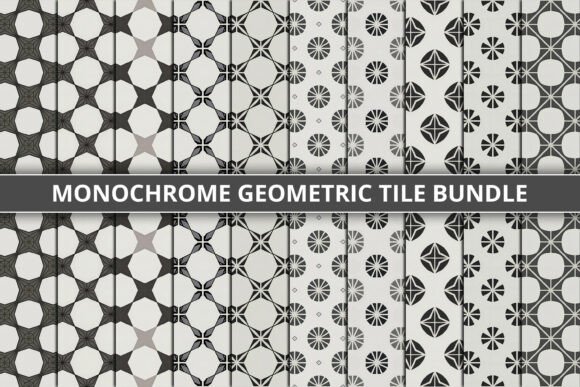 Monochrome Geometric Tile Bundle: A Creative Resource for Designers