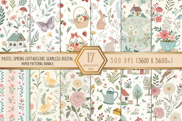 Pastel Spring Cottagecore Seamless Paper: A Versatile Creative Resource for Every Project