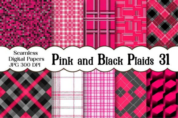 Pink and Black Plaids Digital Paper: A Versatile Design Solution for Every Project