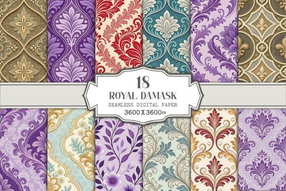 Royal Damask Seamless Pattern Bundle