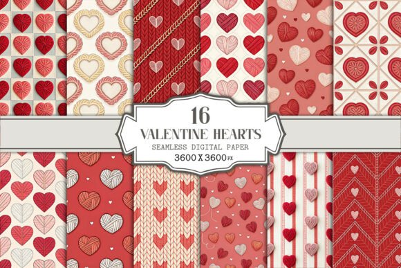 Valentine Hearts Seamless Pattern Bundle